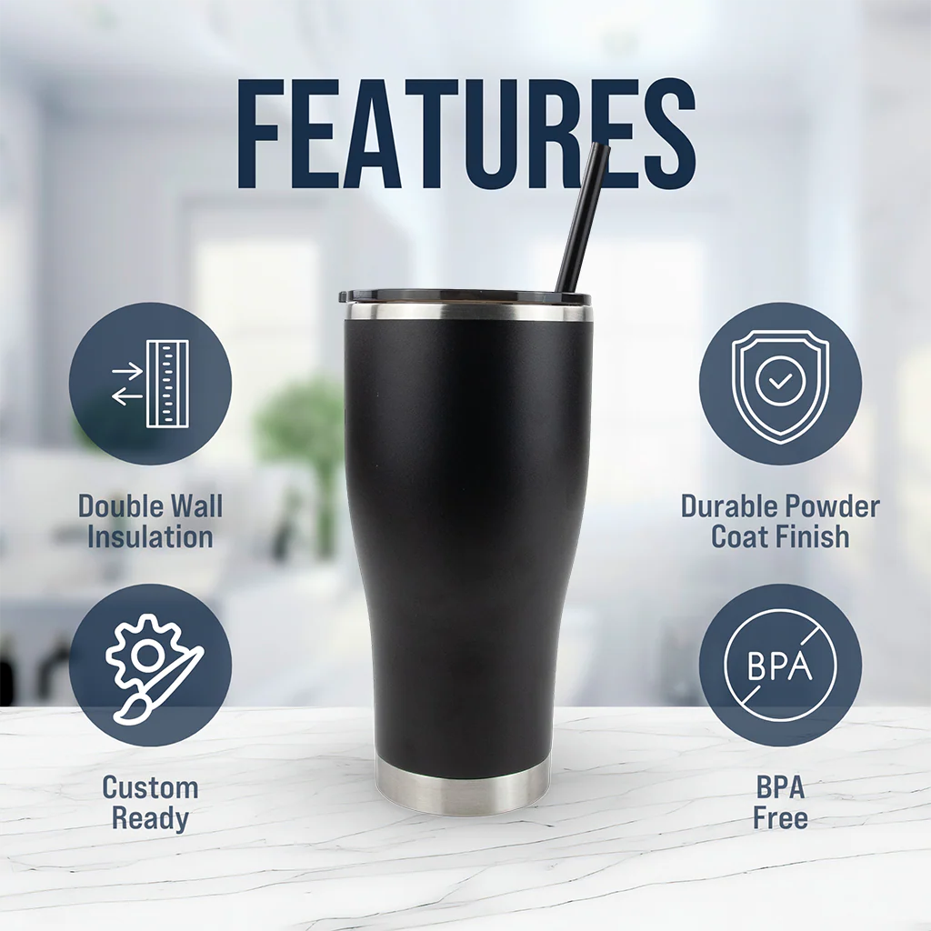 Personalized 30oz Modern Curve Tumbler | Custom Laser Engraved