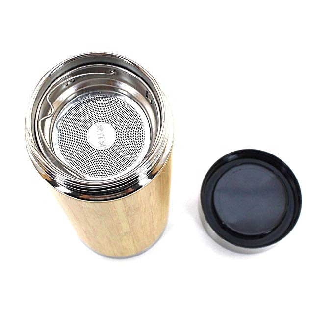 Personalized Bamboo Tumbler 15oz – Stainless Steel Engraved Bottle with Natural Bamboo Finish