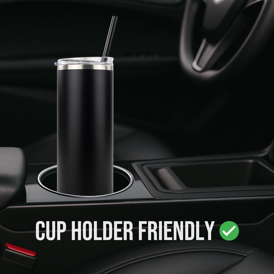 Personalized 20oz Powder Coated Skinny Tumbler | Custom Laser Engraved