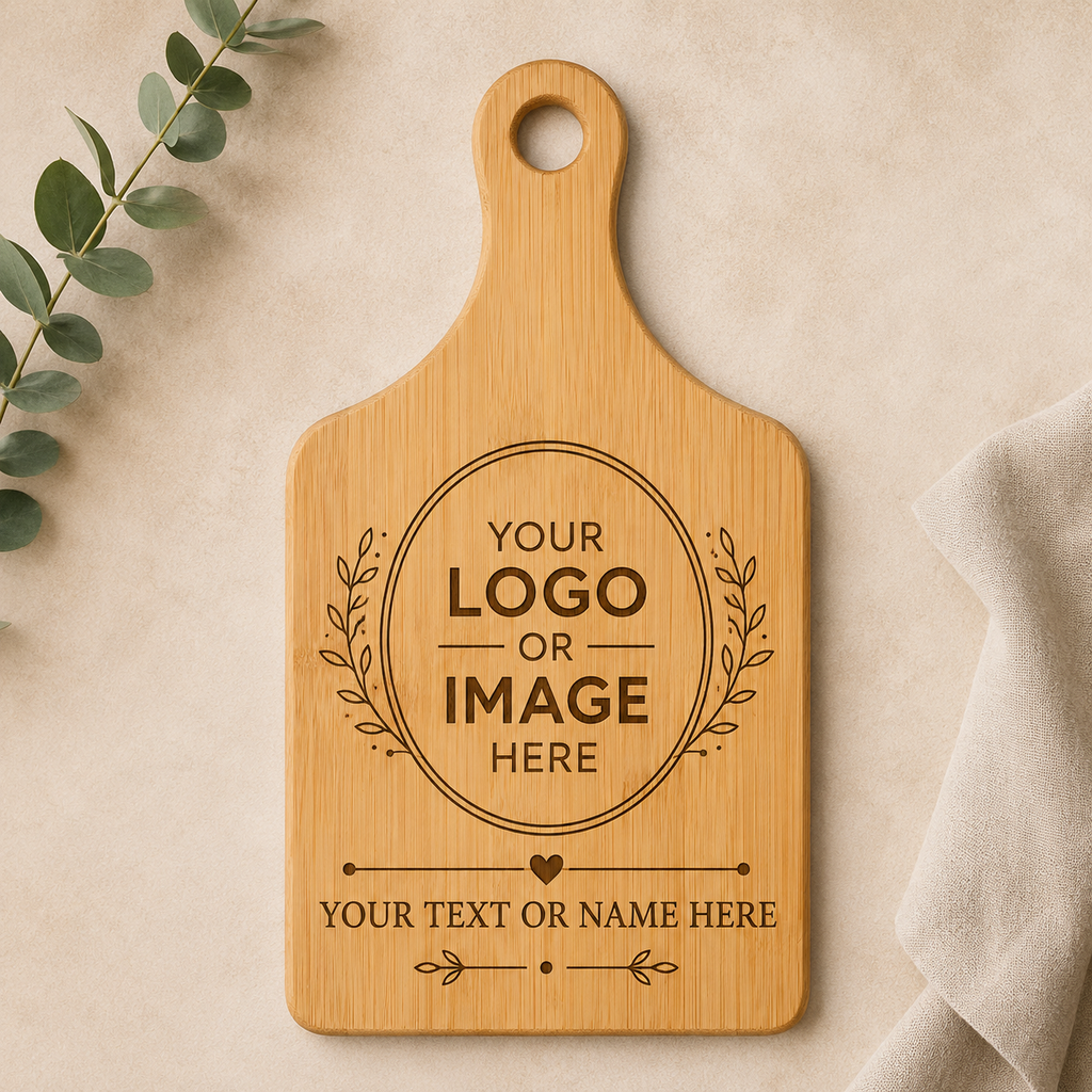 Personalized Bamboo Wine Bottle Cutting Board (13.5" x 7")| Custom Engraved Gift