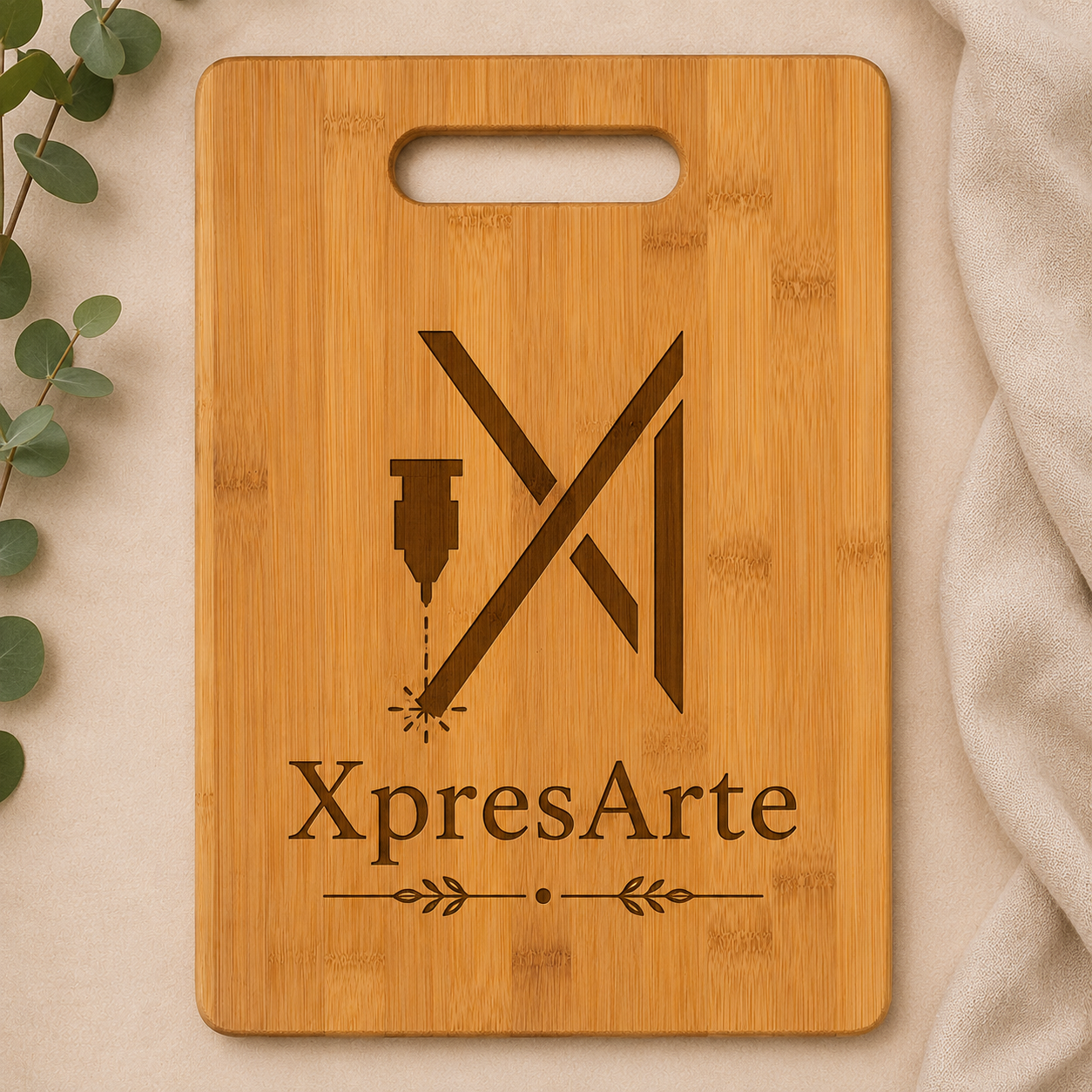 Personalized Bamboo Cutting Board (13.5" x 9.75")| Custom Engraved Gift
