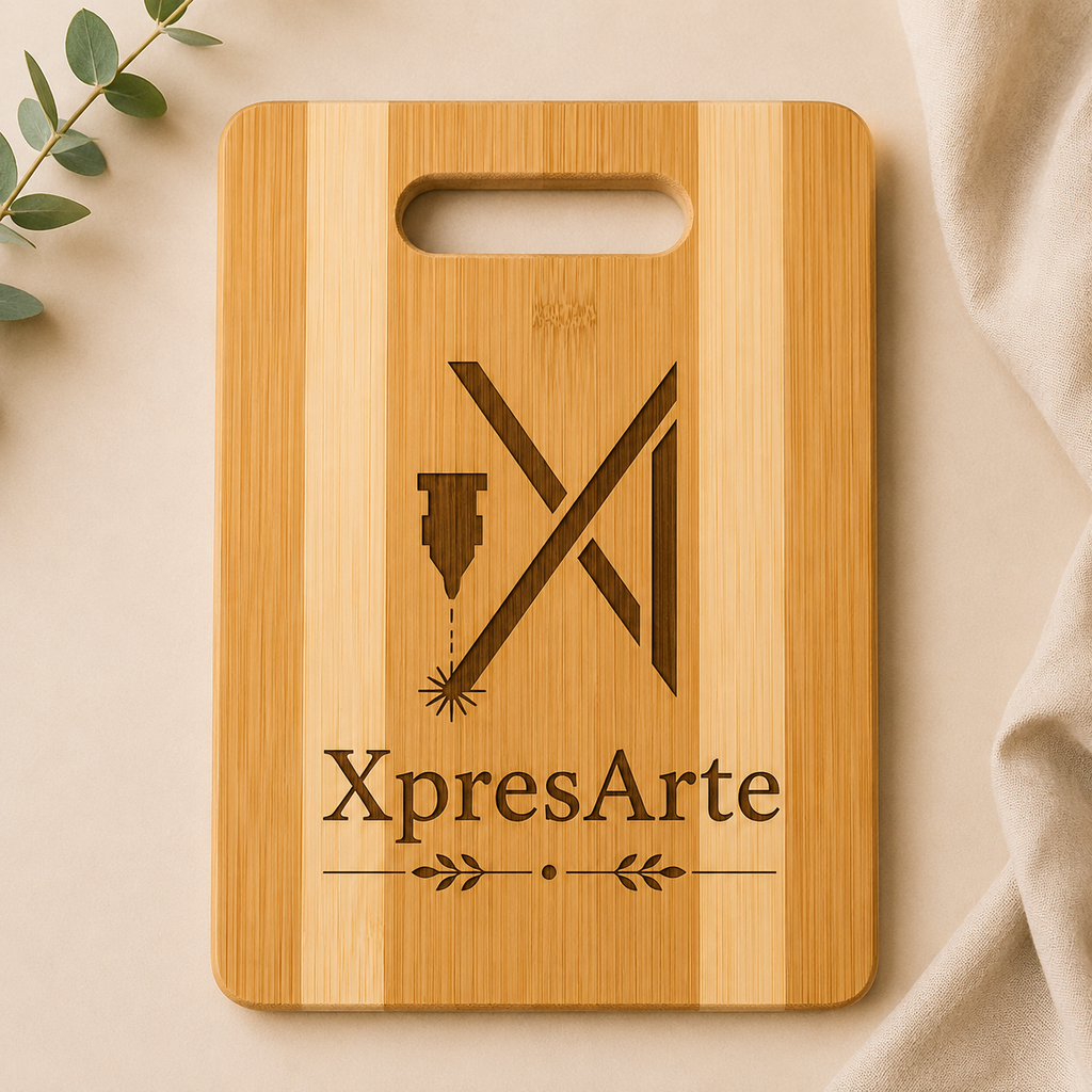 Personalized Bamboo Cutting Board with Handle (7.1" x 9.7") | Custom Engraved Gift