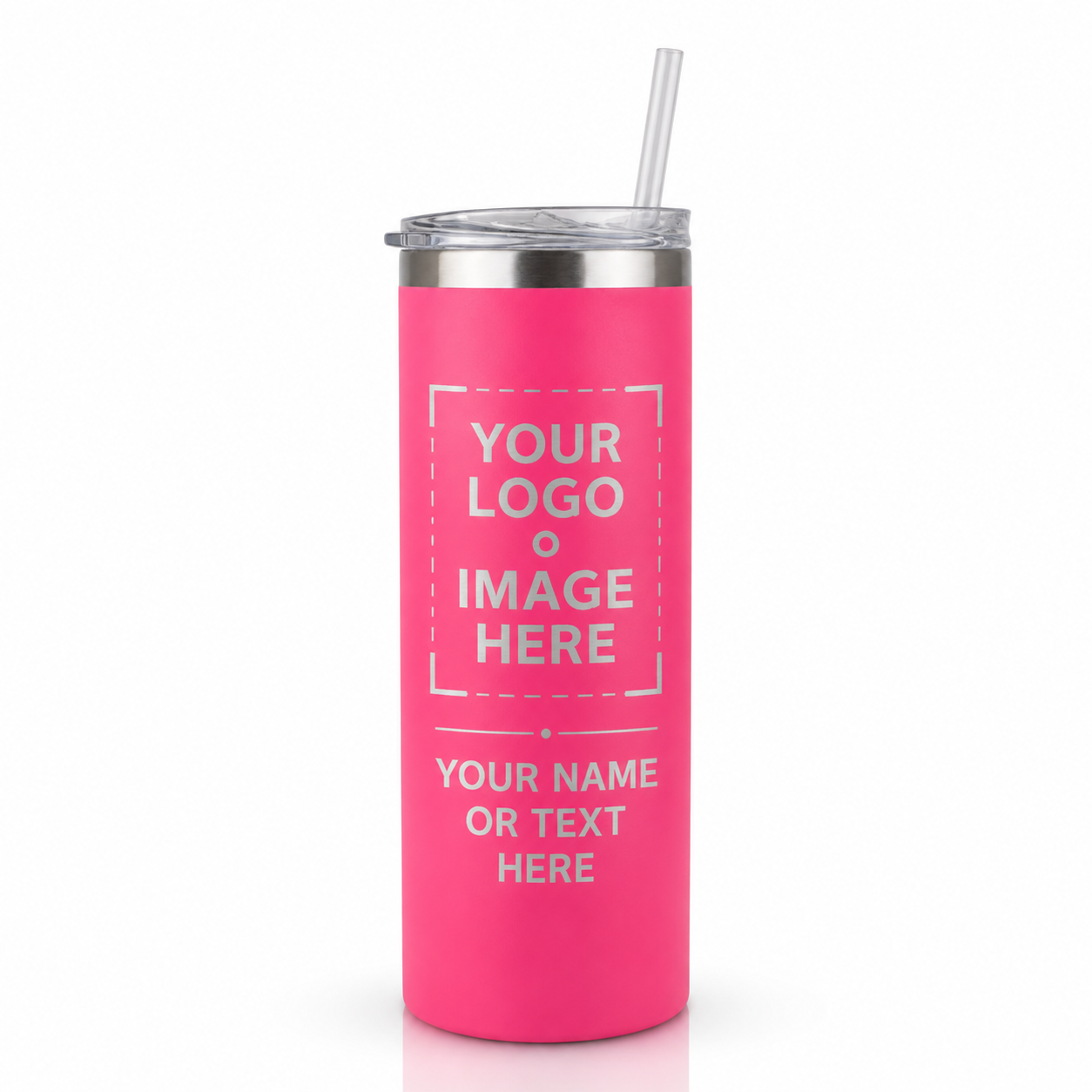Personalized 20oz Powder Coated Skinny Tumbler | Custom Laser Engraved