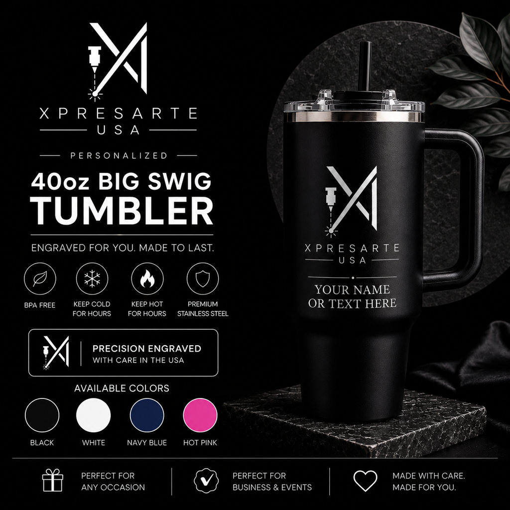 Personalized 40oz Big Swig Tumbler | Custom Laser Engraved
