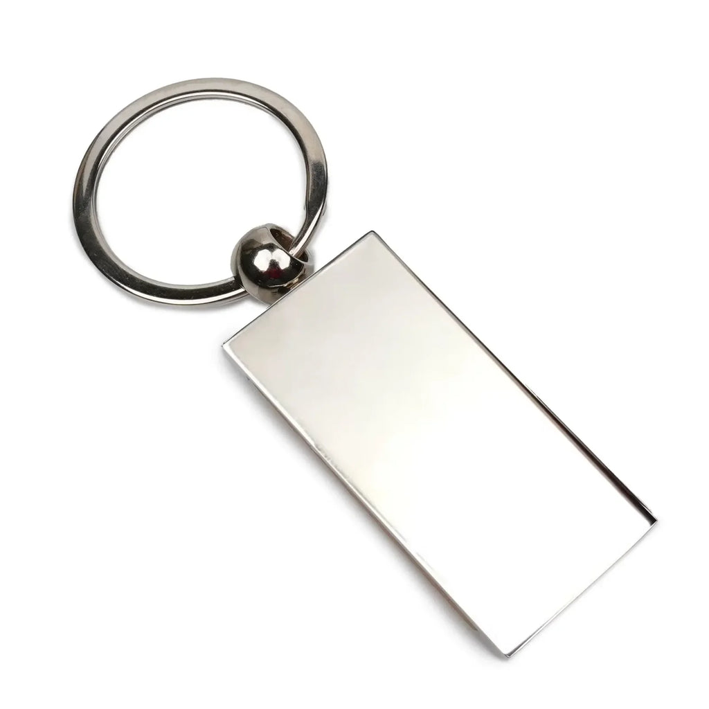 Personalized Wood & Metal Rectangle Keychain | Custom Engraved