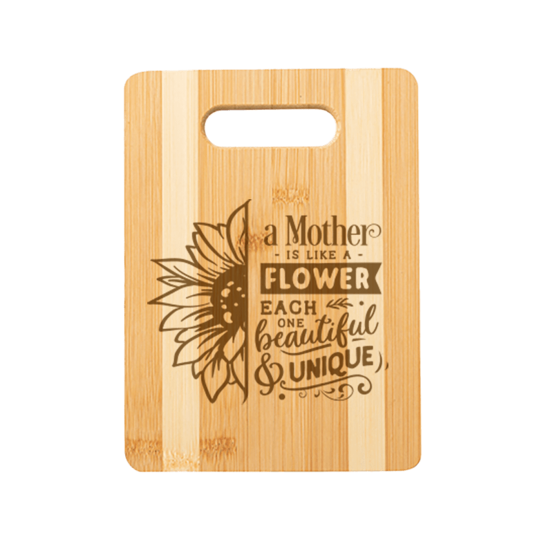 Personalized Bamboo Cutting Board with Handle (7.1" x 9.7") | Custom Engraved Gift